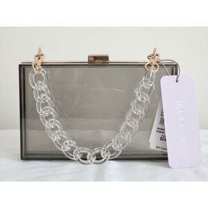 Jill & Ally Smoky grey translucent Acrylic Bag | Sz OS